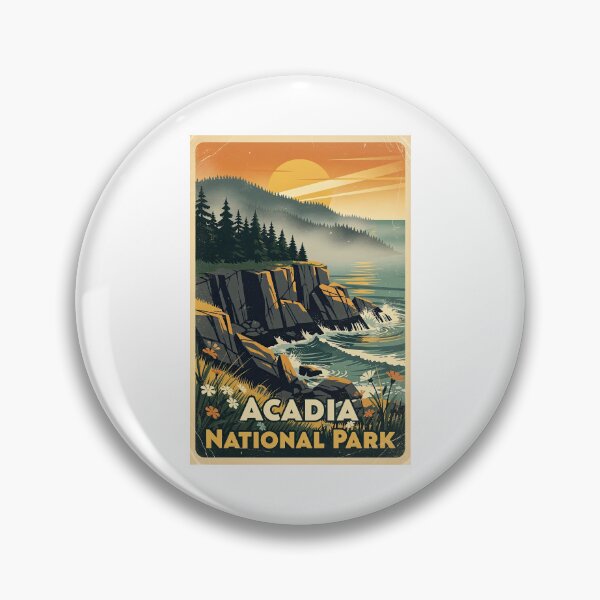 Item preview, Acadia National Park Vintage Travel Art designed and sold by Teelogic.