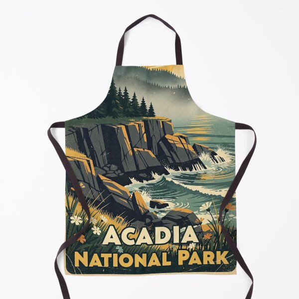 Artikelvorschau, Vintage-Reisekunst aus dem Acadia-Nationalpark entworfen und verkauft von Teelogic.