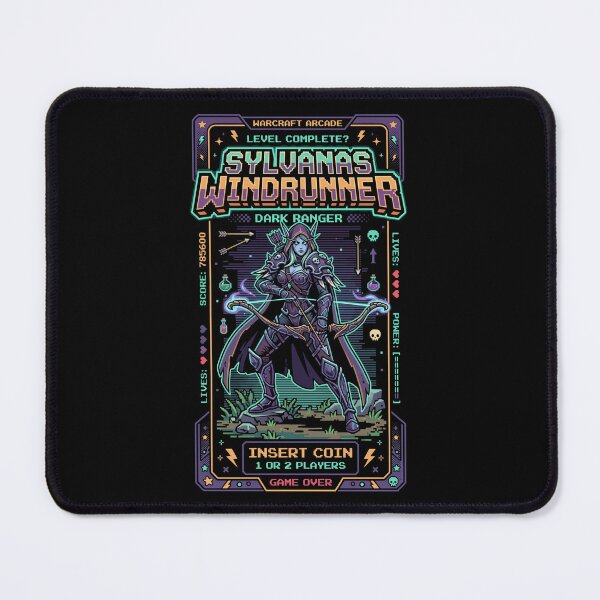 Item preview, Sylvanas Windrunner Dark Ranger Warcraft Arcade Retro Pixel Art designed and sold by RatherCreative.