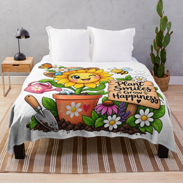 Item preview, Plant Smiles Grow Happiness – Cute Sunflower Garden designed and sold by Julie Leisure Gardening.