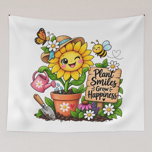 Item preview, Plant Smiles Grow Happiness – Cute Sunflower Garden designed and sold by Julie Leisure Gardening.