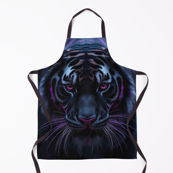 Item preview, Neon Shadow Tiger – Mystical Black Tiger with Glowing Purple Eyes designed and sold by MFMart.