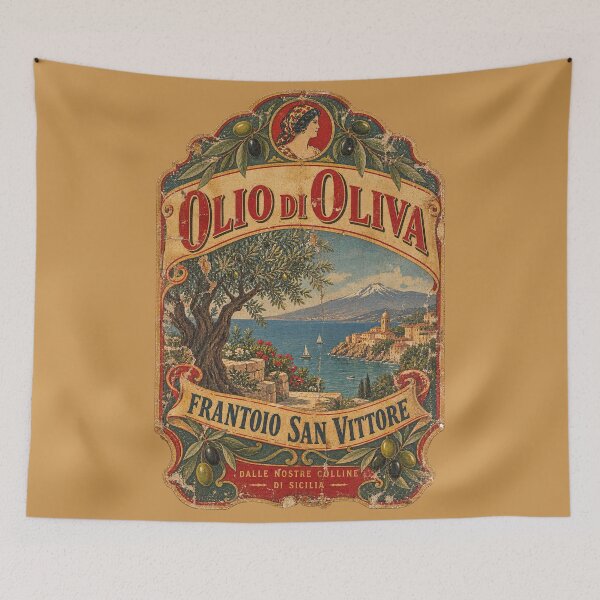 Item preview, Vintage Olive Oil Label designed and sold by newnomads-art.
