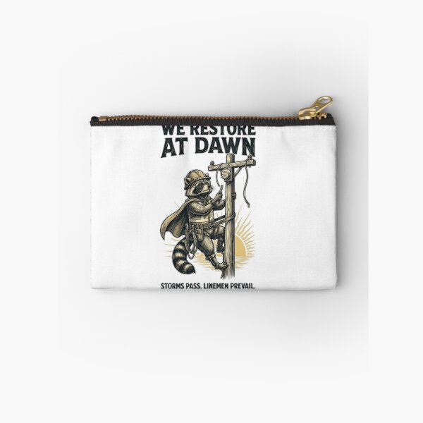 Item preview, We restore At Dawn, Lineman Raccoon Lineworker Design, Storm Repair designed and sold by designwiss.