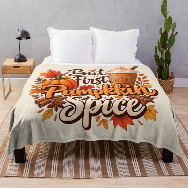 Item preview, But First, Pumpkin Spice – Cozy Autumn Coffee Design designed and sold by blankTeeShirt.
