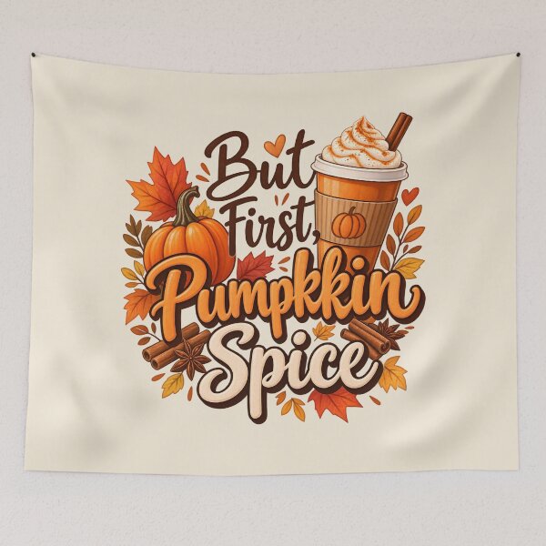 Item preview, But First, Pumpkin Spice – Cozy Autumn Coffee Design designed and sold by blankTeeShirt.