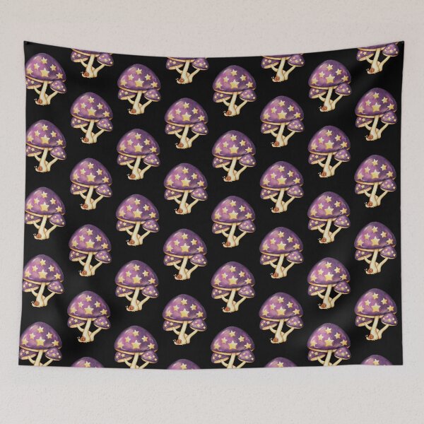 Item preview, Cute Purple Mushroom With Yellow Stars Watercolor Clipart designed and sold by ArtTinulyaOk.