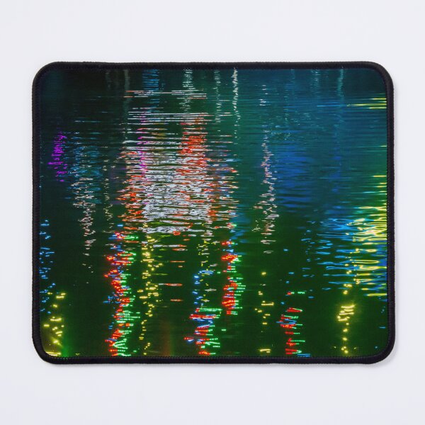 Item preview, Colorful Night Lights Reflected on Rippling Water Surface for Abstract Urban Mood designed and sold by Nmallia.