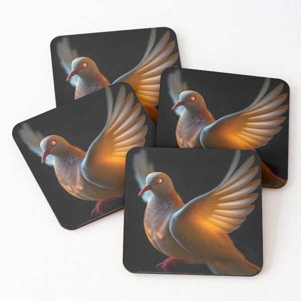 Item preview, Golden Ember Dove – Radiant Bird with Glowing Wings designed and sold by MFMart.