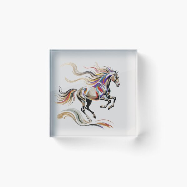 Item preview, Colorful Galloping Horse Illustration with Golden Foiled Details designed and sold by Mike Kiev art.