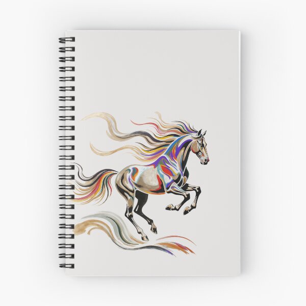 Item preview, Colorful Galloping Horse Illustration with Golden Foiled Details designed and sold by Mike Kiev art.