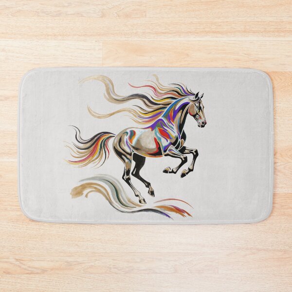 Item preview, Colorful Galloping Horse Illustration with Golden Foiled Details designed and sold by Mike Kiev art.