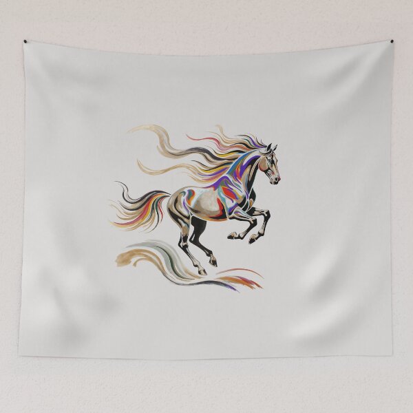Item preview, Colorful Galloping Horse Illustration with Golden Foiled Details designed and sold by Mike Kiev art.