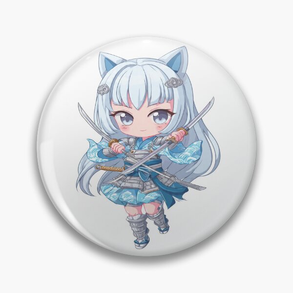 Item preview, cute chibi samurai neko designed and sold by cutemakerotart.