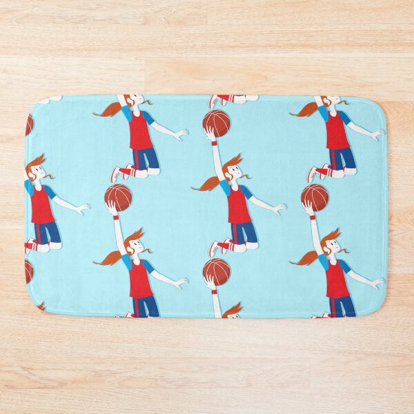 Item preview, young girl jumping under a basketball hoop designed and sold by duxpavlic.