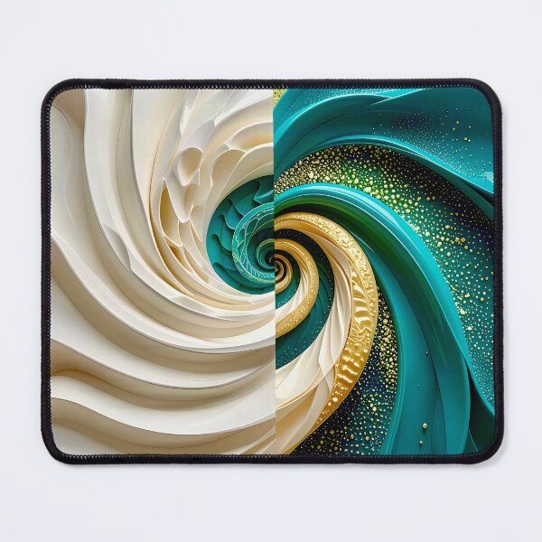 Item preview, Ocean Turquoise and Alabaster Ribbon Vortex designed and sold by Vicky Brago-Mitchell®.