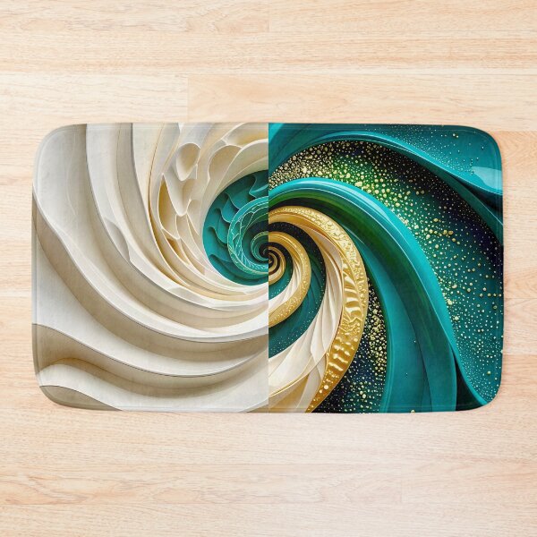 Item preview, Ocean Turquoise and Alabaster Ribbon Vortex designed and sold by Vicky Brago-Mitchell®.