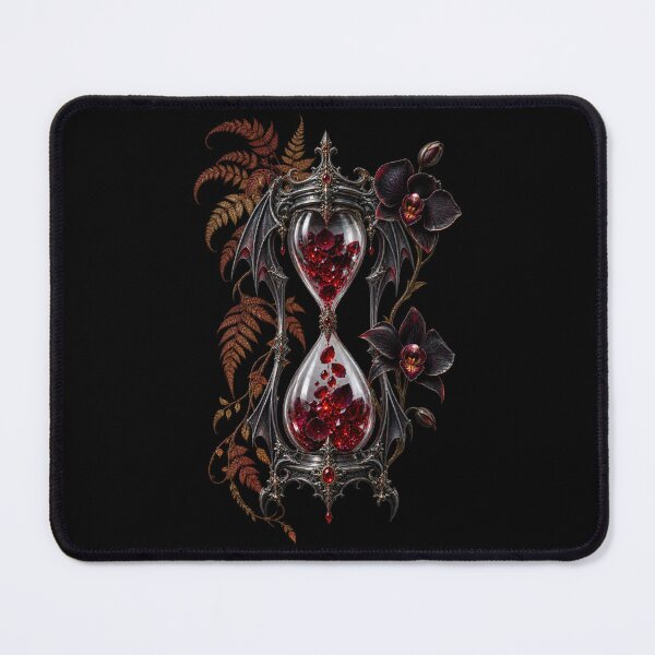 Item preview, Baroque Ruby Hourglass with Black Orchids – Vamp Romantic Gothic Art designed and sold by Anyshca.