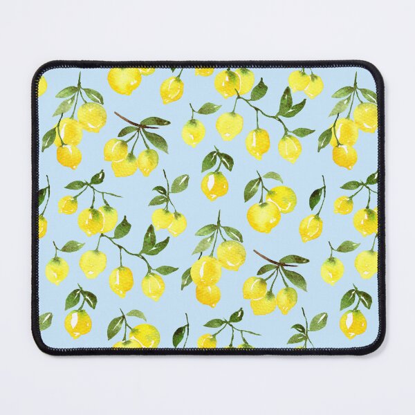 Item preview, Loose Lemons in Watercolor Pattern (Light Blue Background) designed and sold by andrebalest.art.