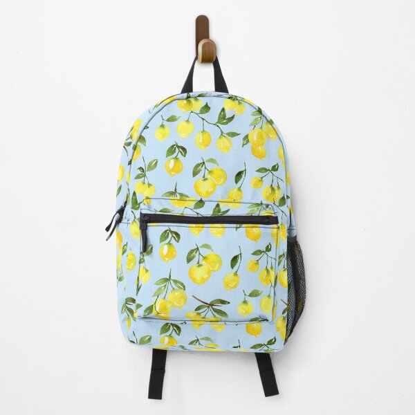 Item preview, Loose Lemons in Watercolor Pattern (Light Blue Background) designed and sold by andrebalest.art.