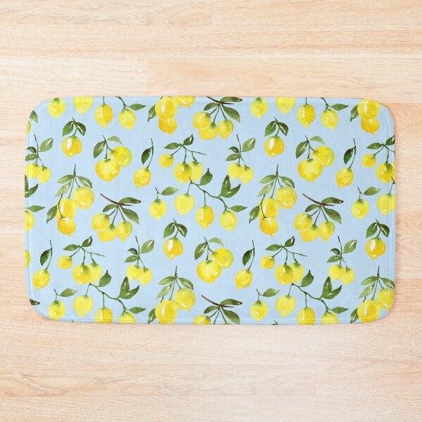 Item preview, Loose Lemons in Watercolor Pattern (Light Blue Background) designed and sold by andrebalest.art.
