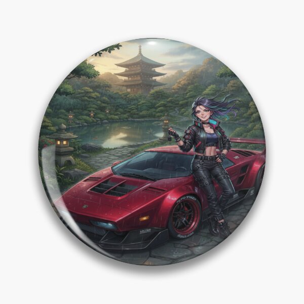 Item preview,  Cyberpunk Crimson Wedge - Future Supercar Art designed and sold by JMAVILA ART.
