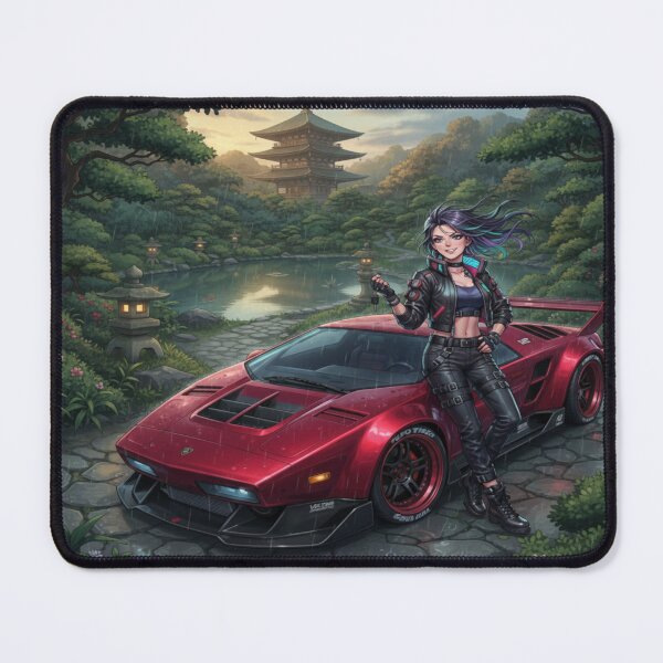 Item preview,  Cyberpunk Crimson Wedge - Future Supercar Art designed and sold by JMAVILA ART.