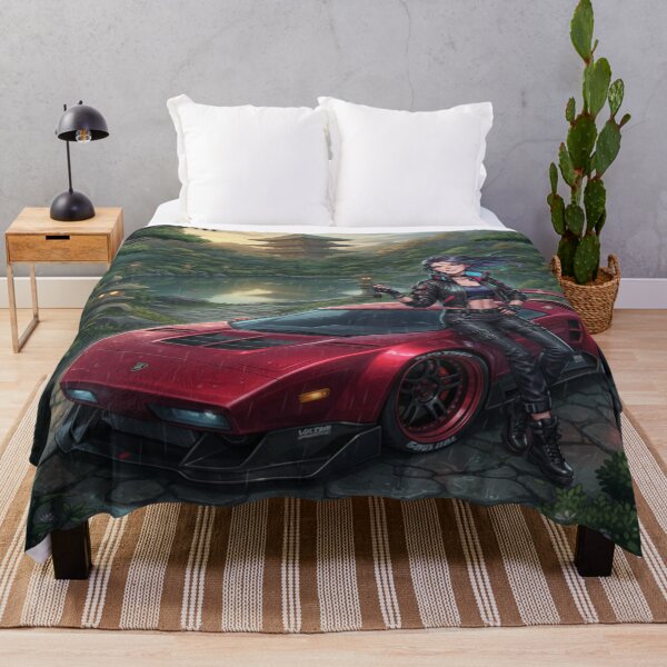 Item preview, Cyberpunk Crimson Wedge - Future Supercar Art designed and sold by JMAVILA ART.
