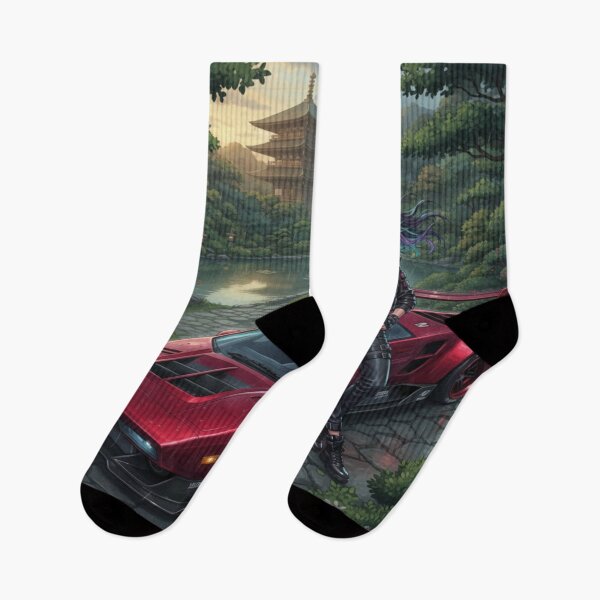 Item preview,  Cyberpunk Crimson Wedge - Future Supercar Art designed and sold by JMAVILA ART.