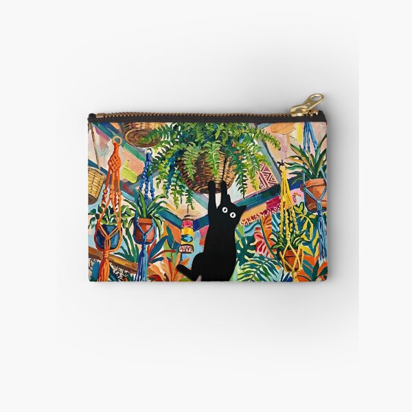 Item preview, Black Cat Swinging From Hanging Plant Matisse Style Poster designed and sold by DuckOddity.