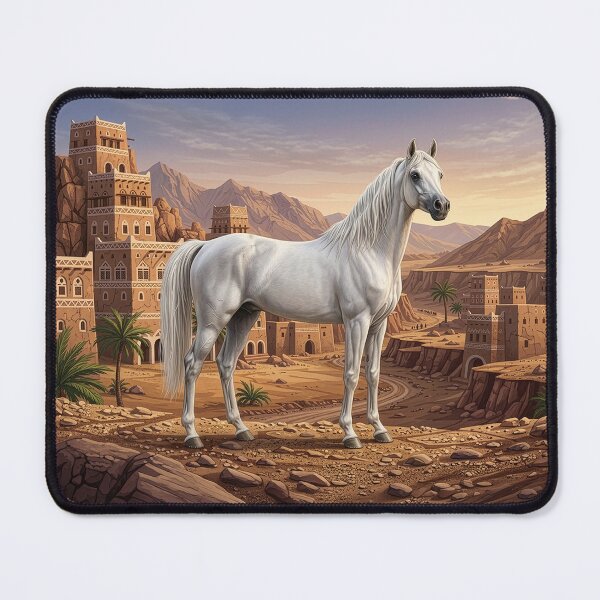 Item preview, An Abbayan horse and a Yemeni landscape designed and sold by Cheval-de-coeur.