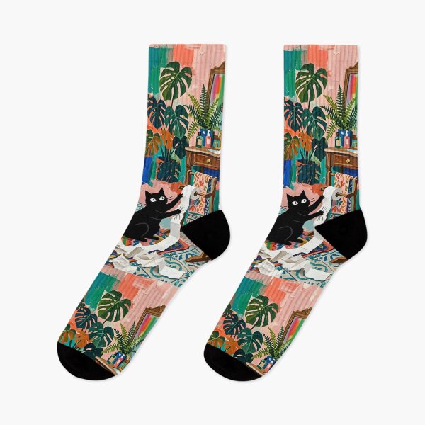 Item preview, Funny Black Cat Unraveling Paper Roll Matisse Bathroom Art designed and sold by DuckOddity.