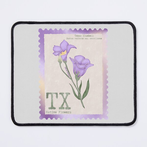 Item preview, Texas Native Flower Texas Bluebell Watercolor Vintage Postage Stamp designed and sold by Marguerite Artistry.