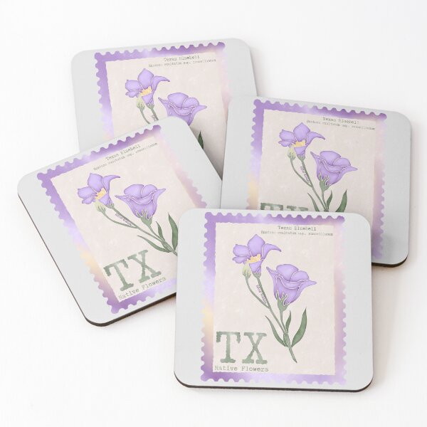 Item preview, Texas Native Flower Texas Bluebell Watercolor Vintage Postage Stamp designed and sold by Marguerite Artistry.