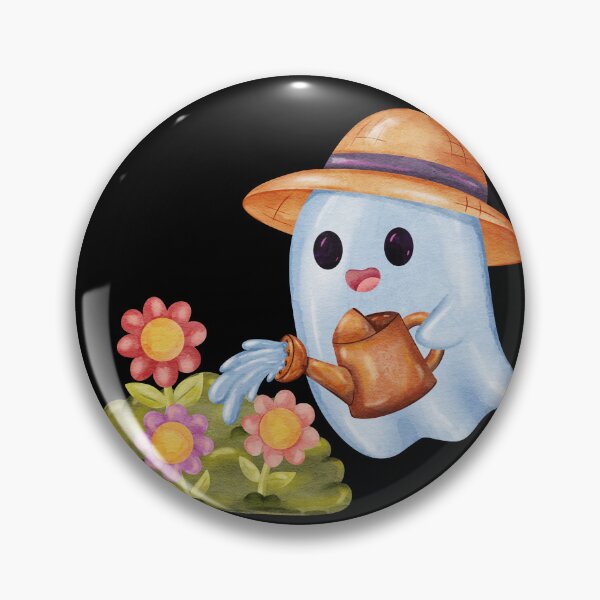 Item preview, Cute Little Ghost Gardening Flowers Straw Hat designed and sold by ArtTinulyaOk.