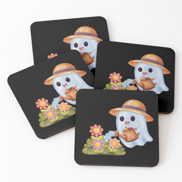 Item preview, Cute Little Ghost Gardening Flowers Straw Hat designed and sold by ArtTinulyaOk.