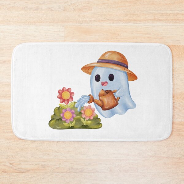 Item preview, Cute Little Ghost Gardening Flowers Straw Hat designed and sold by ArtTinulyaOk.