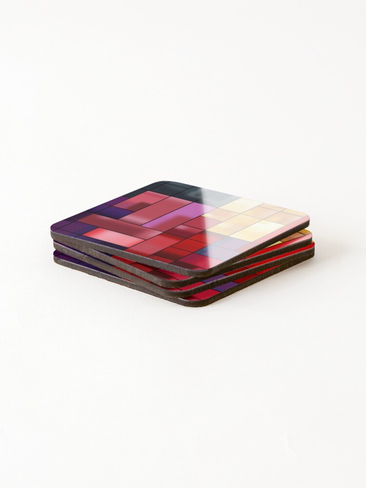 Thumbnail 4 of 5, Coasters (Set of 4), Colourful Abstract Geometric Pattern designed and sold by Hitchen.