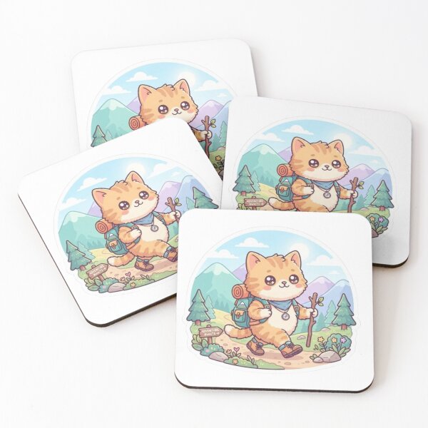 Item preview, Cute Hiking Cat – Kawaii Cat for Hikers & Adventure Lovers designed and sold by PrintforDesign.