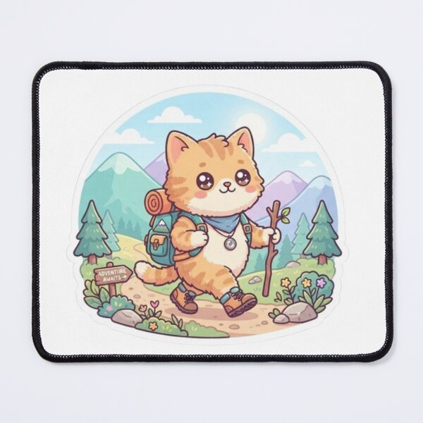 Item preview, Cute Hiking Cat – Kawaii Cat for Hikers & Adventure Lovers designed and sold by PrintforDesign.
