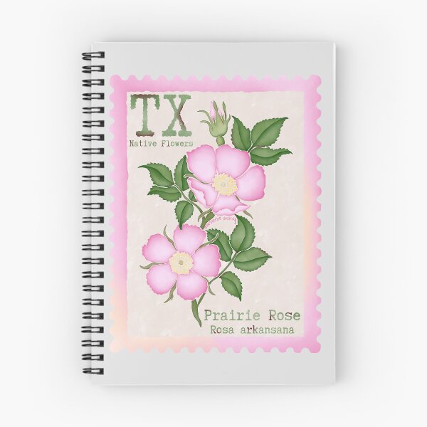 Item preview, Texas Native Flower Prairie Rose Watercolor Vintage Postage Stamp designed and sold by Marguerite Artistry.