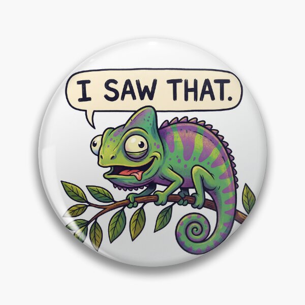 Item preview, Whimsical Chameleon with I Saw That speech Bubble designed and sold by ThreadRiotTees.