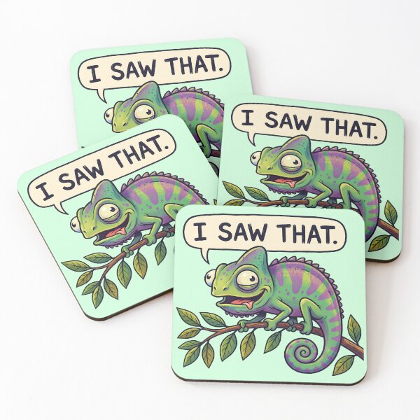 Item preview, Whimsical Chameleon with I Saw That speech Bubble designed and sold by ThreadRiotTees.