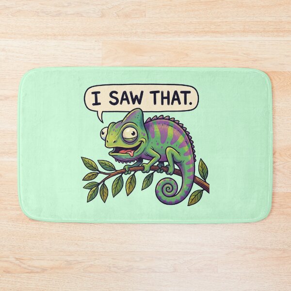 Item preview, Whimsical Chameleon with I Saw That speech Bubble designed and sold by ThreadRiotTees.