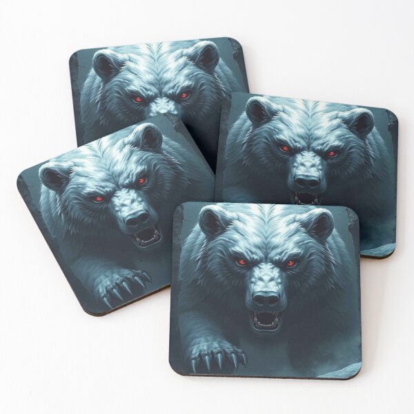 Item preview, Frostfire Polar Bear – Fierce White Bear with Glowing Red Eyes designed and sold by MFMart.