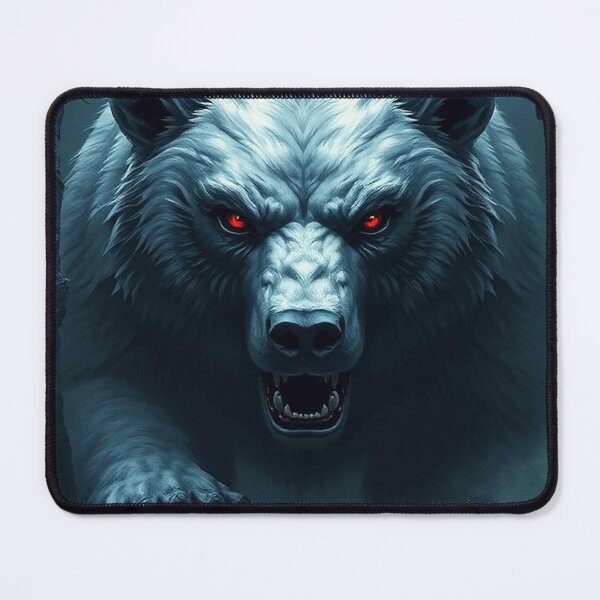 Item preview, Frostfire Polar Bear – Fierce White Bear with Glowing Red Eyes designed and sold by MFMart.
