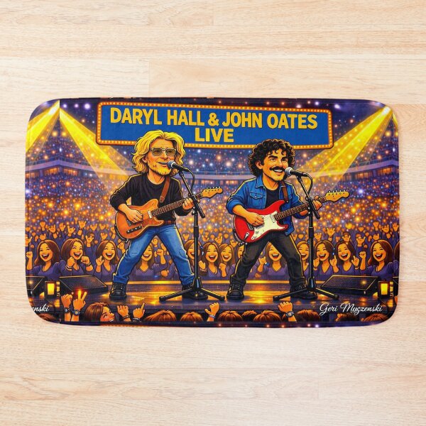 Item preview, Daryl Hall & John Oates Live Arena Concert Cartoon – Retro Music Legends Stage Art designed and sold by The Art Queen Of Michigan .