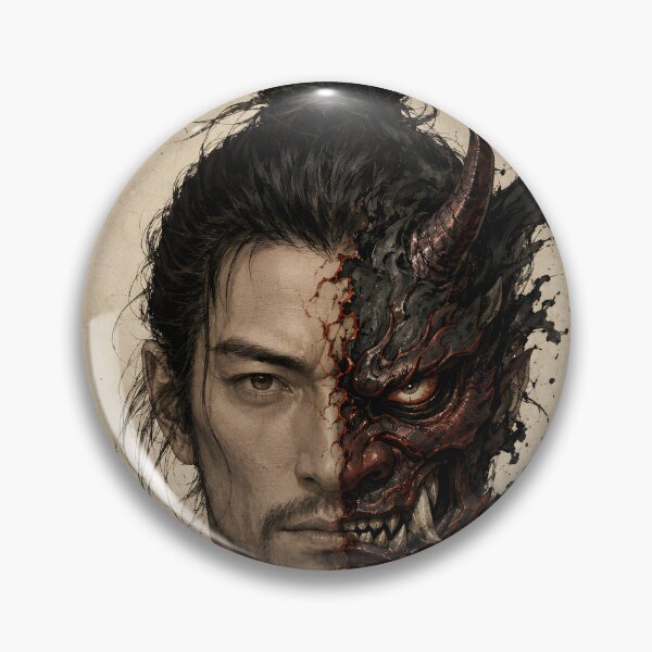 Item preview, Dark Samurai Art - Ronin and Red Oni Split Face designed and sold by MouradStudio.