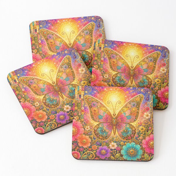 Item preview, Enchanted Golden Butterfly Floral Garden designed and sold by Yves Artico.