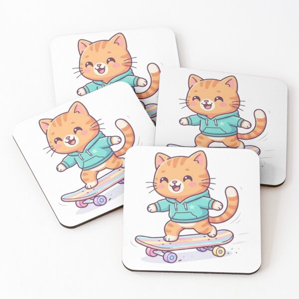 Item preview, Cute Skateboarding Cat - Hobbies Collection Kawaii Skater Cat designed and sold by PrintforDesign.